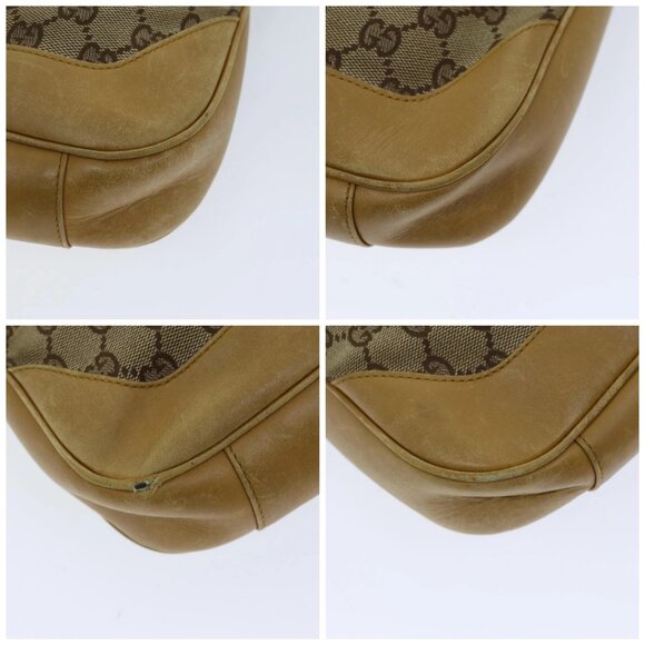 GUCCI GG Canvas Bamboo Sherry Line Hand Bag 2way Beige Red Auth 75306 - Picture 16 of 16